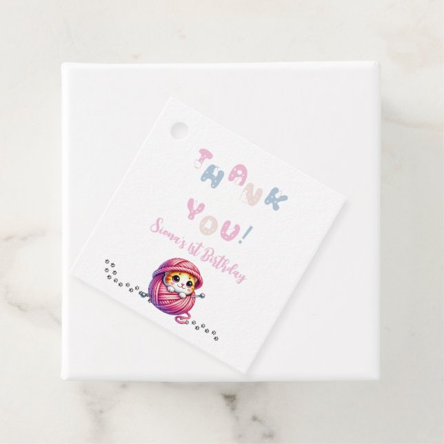 Cute Little Kitten 1:a födelsedagen Gåvor Etiketter (På plats)