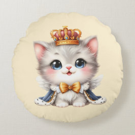 Cute Little Kitten Prince Rund Kudde