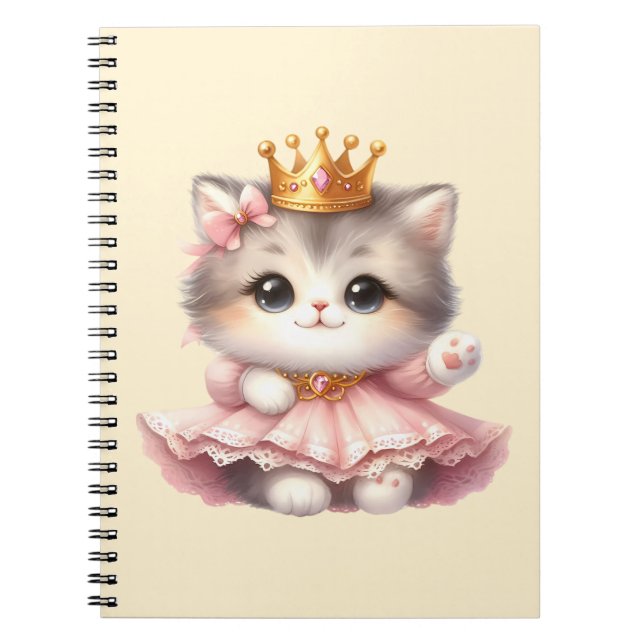Cute Little Kitten Princess Anteckningsbok (Framsidan)