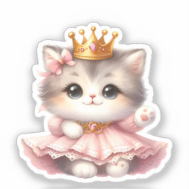 Cute Little Kitten Princess Klistermärken
