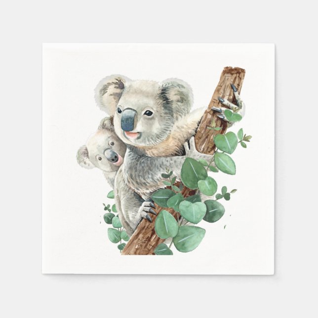 Cute Little Koala Bear Australian Animal Art Pappersservett (Framsidan)