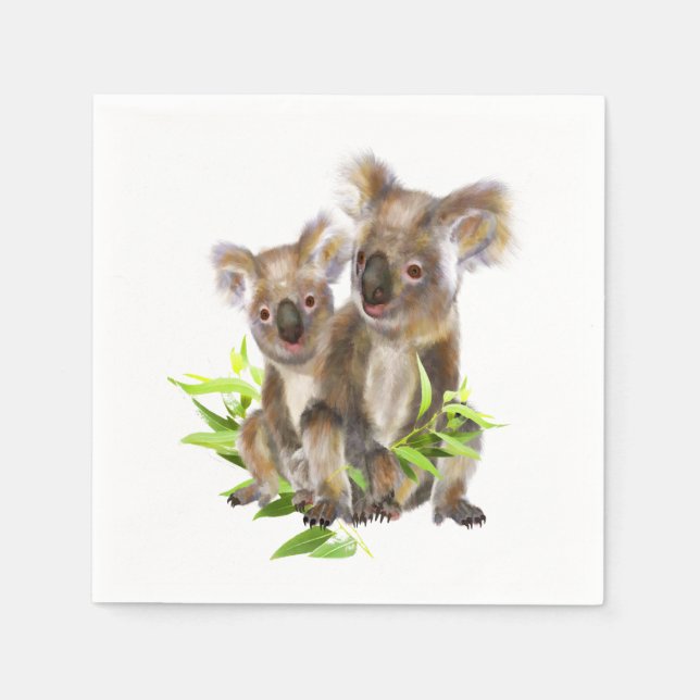 Cute Little Koala Bear Australian Animal Art Pappersservett (Framsidan)