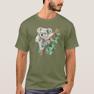 Cute Little Koala Bear Australian Animal Art T Shirt