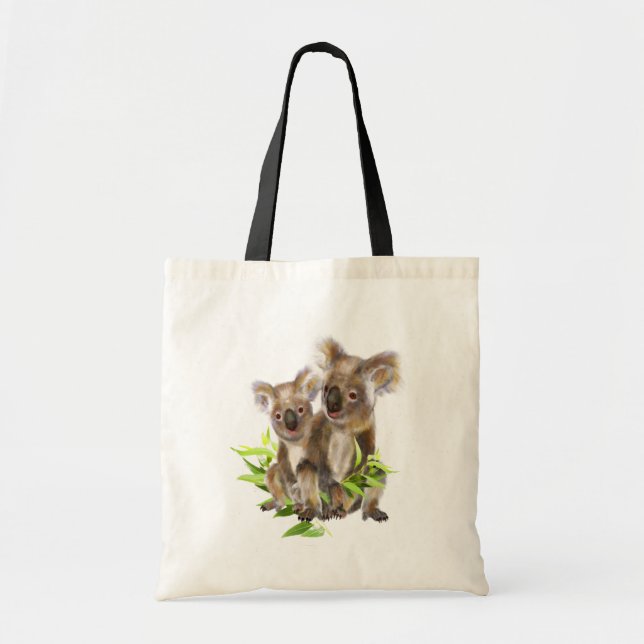 Cute Little Koala Bear Australian Animal Art Tygkasse (Framsidan)