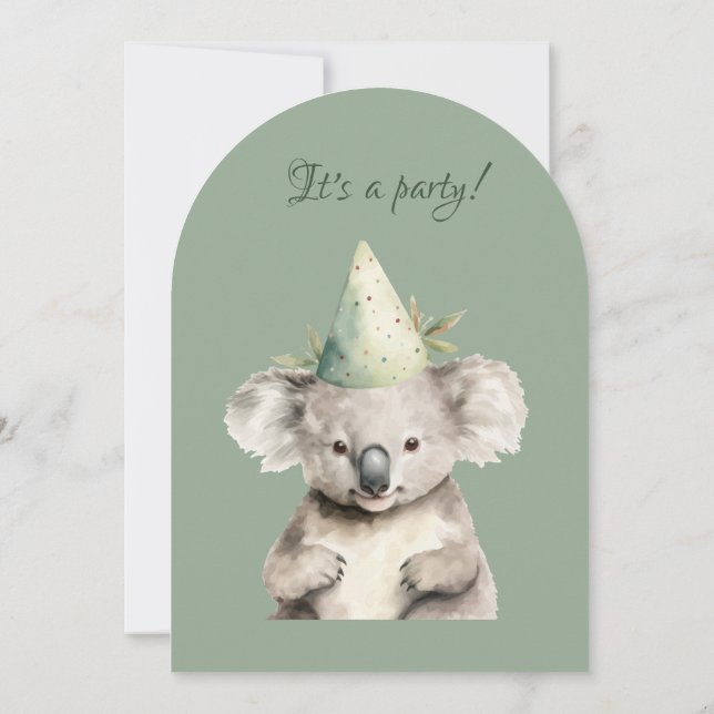 Cute Little Koala Bear Australian Animal Birthday Inbjudningar (Baksida)