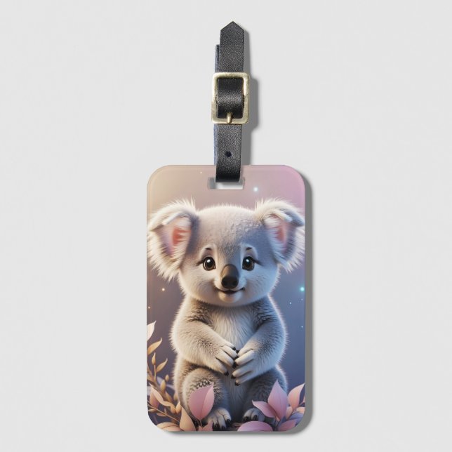 Cute Little Koala Fantasy Dreamy Gradient Bagagebricka (Framsida vertikal)