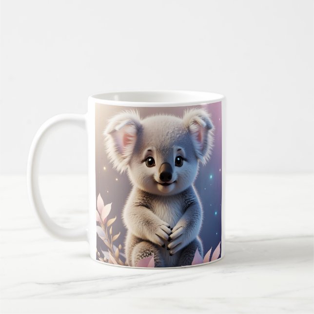 Cute Little Koala Fantasy Dreamy Gradient Kaffemugg (Vänster)