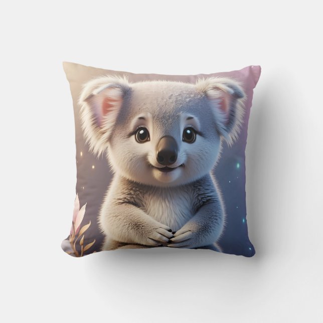 Cute Little Koala Fantasy Dreamy Gradient Kudde (Framsida)