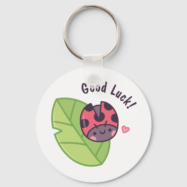 Cute Little Ladybug Doodle Lycka till Nyckelring (Framsida)