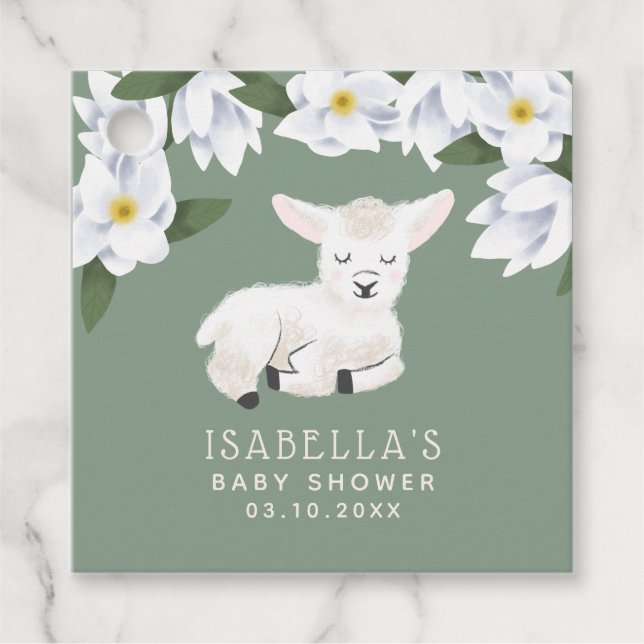 Cute Little Lamb Gender Neutral Baby Shower Gåvor Etiketter (Framsida)