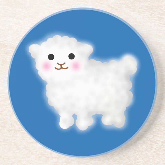 Cute Little Lamb Underlägg Sandsten (Framsidan)