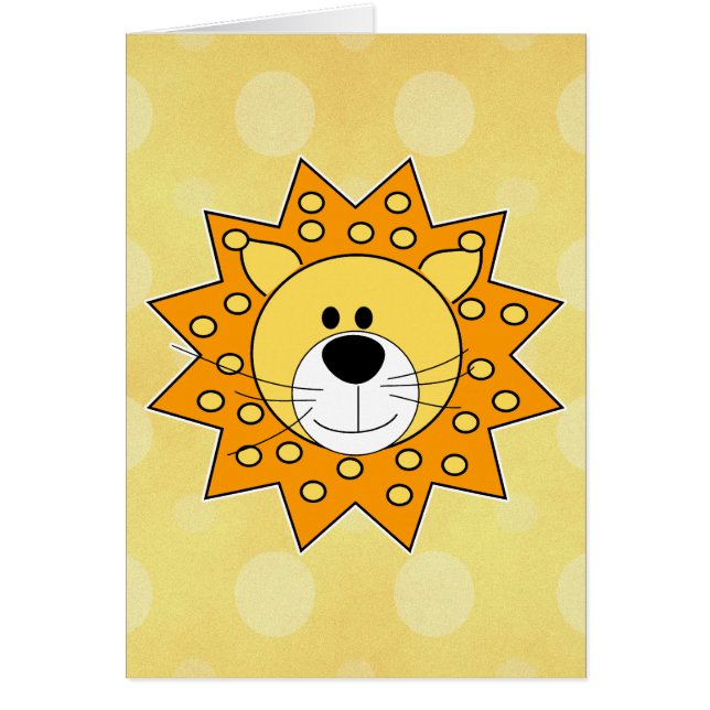 Cute Little Lejonare Ansikte Hälsningskort (Framsidan)