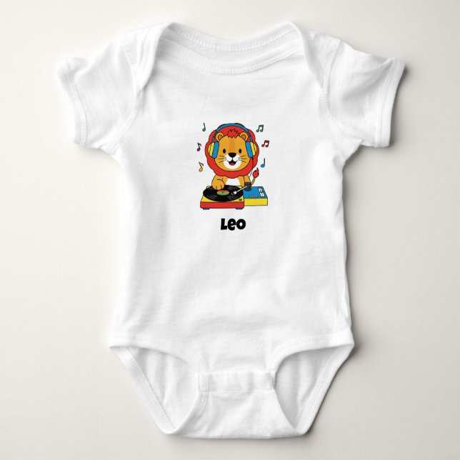 Cute Little Lejonare DJ Music | Personlig T Shirt (Framsida)
