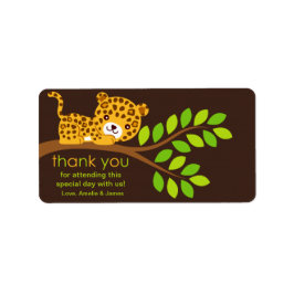 Cute Little Leopard Tack Label Adressetikett