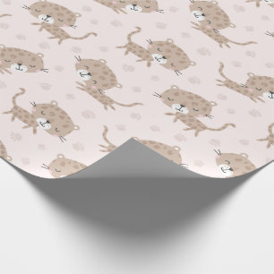 Cute Little Leopards könsneutrala sandkräm Presentpapper