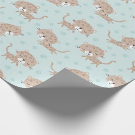 Cute Little Leopards och fotbollsmynta Presentpapper