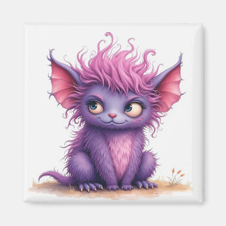 Cute Little Lila and Rosa Monster Magnet