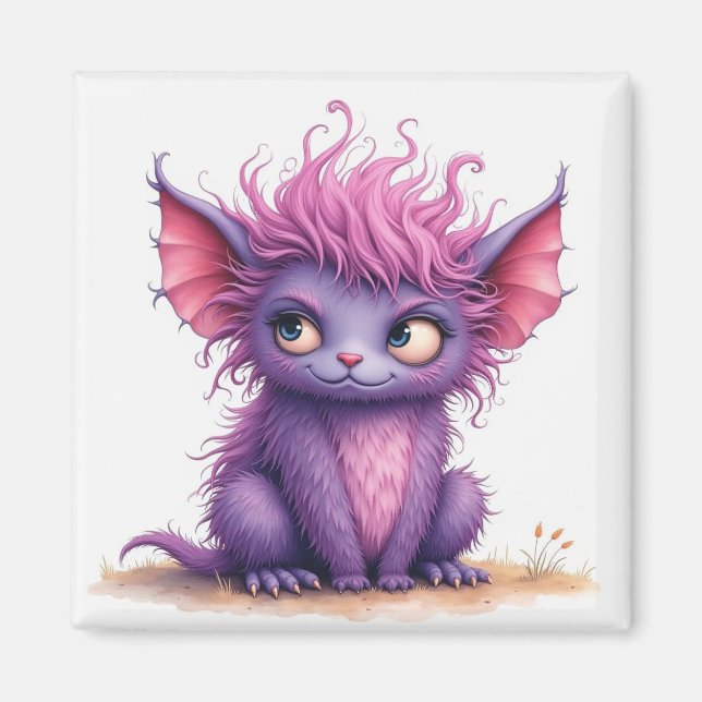 Cute Little Lila and Rosa Monster Magnet (Framsidan)