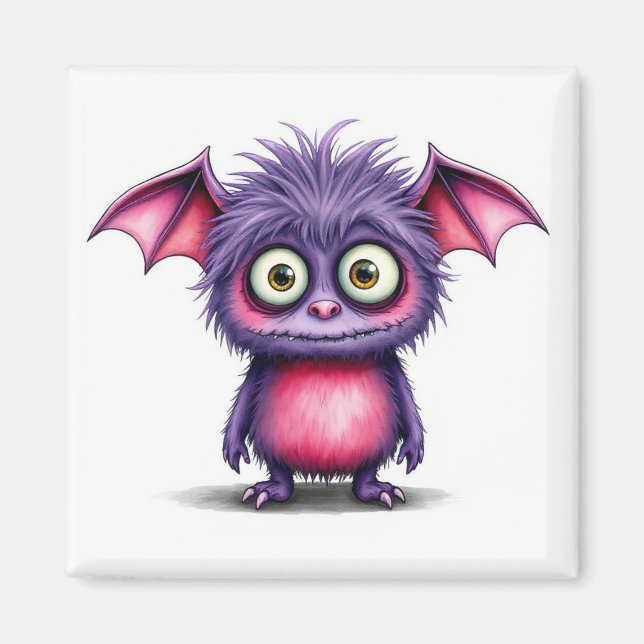 Cute Little Lila and Rosa Monster Magnet (Framsidan)