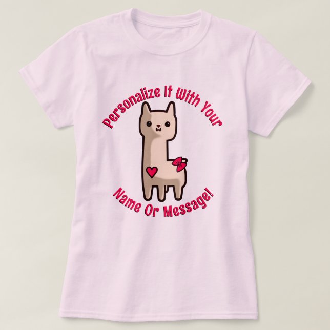 Cute Little Llama T-Shirt (Design framsida)