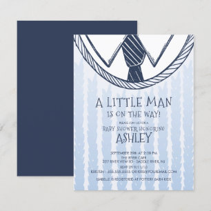 Cute Little Man Baby Shower Inbjudningar