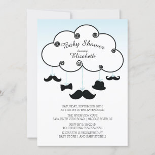 Cute Little Man Mustache Baby Shower-inbjudningar Inbjudningar