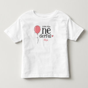 Cute Little Miss Oenderful First Birthday Balloon T Shirt