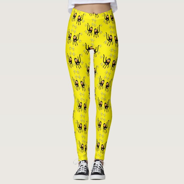 Cute Little Monkey och Bananas Leggings (Framsida)