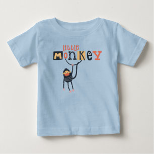 Cute Little Monkey Quote Typography Boy T Shirt