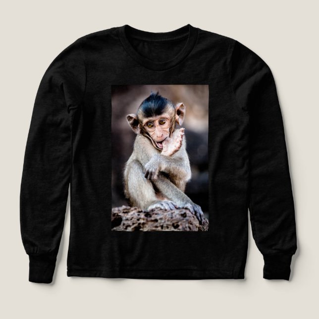Cute Little Monkey - Spelande och bra design T Shirt (Design framsida)