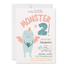 Cute Little Monster 2:a födelsedagsinbjudan