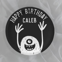 Cute Little Monster Anpassningsbar Boys Birthday P