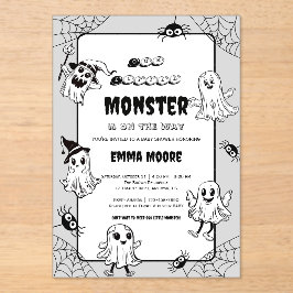 Cute Little Monster Baby Shower Illustration