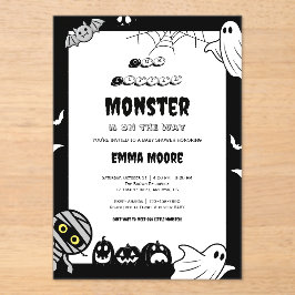 Cute Little Monster Baby Shower Illustration