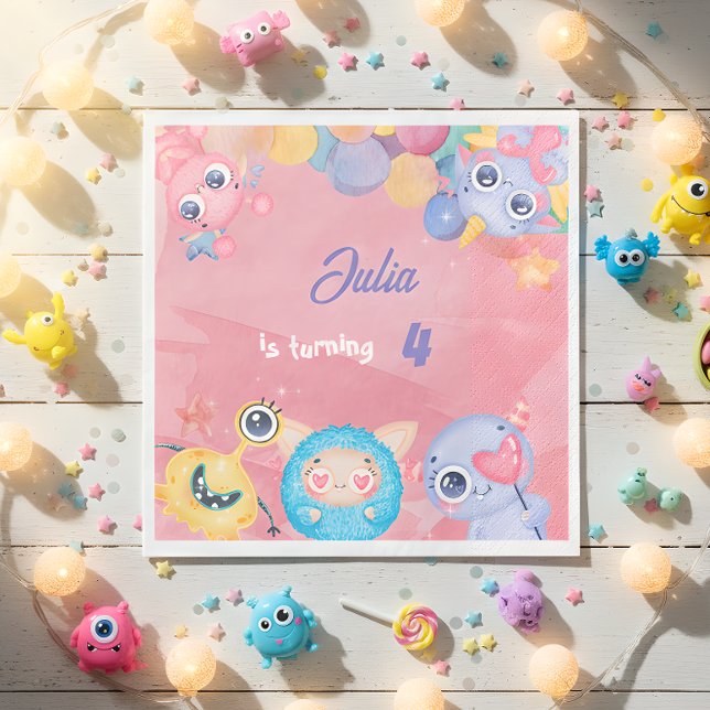 Cute Little Monster barns födelsedag Pappersservett (Skapare uppladdad)