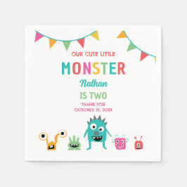 Cute Little Monster Birthday Boy Halloween Pappersservett