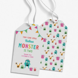 Cute Little Monster Birthday Boy Halloween Presentetikett