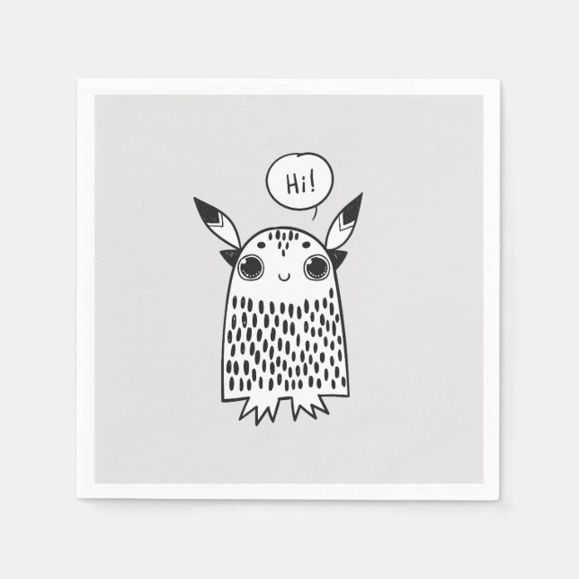 Cute Little monster tecknad Pappersservett (Framsidan)