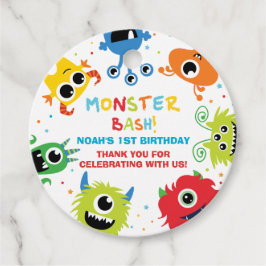 Cute Little Monsters Boy 1st Birthday Tack Gåvor Etiketter