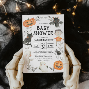 Cute Little Monsters Halloween Baby Shower Inbjudningar