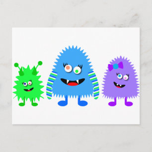 Cute Little Monsters Vykort