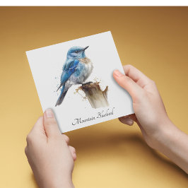 Cute Little Mountain Bluebird Watercolor, anpassni Inbjudningar