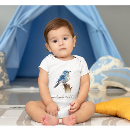 Cute Little Mountain Bluebird Watercolor, anpassni T Shirt