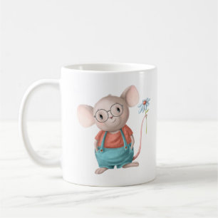 Cute Little Mouse Animal Tecknad Papper Tallrikar  Kaffemugg