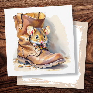 Cute Little Mouse i en Boot Kort