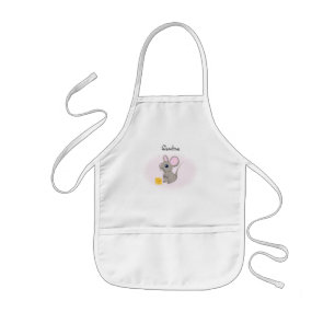 Cute Little Mouse med Cheese Aprons Barnförkläde