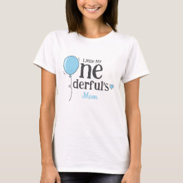 Cute Little Mr Onederful First Birthday Mamma Blue T Shirt