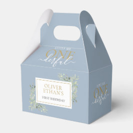 Cute Little Mr ONEGreat First Birthday Boy Blue Presentaskar