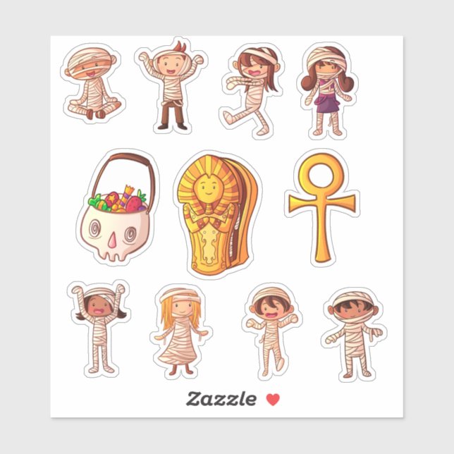 Cute Little Mummy's Halloween Klistermärken (Ark)