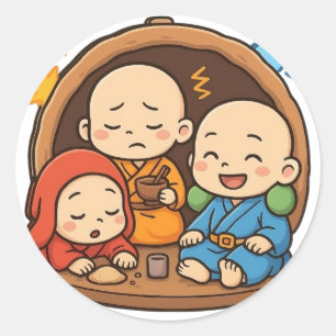Cute Little Munk Sticker Runt Klistermärke